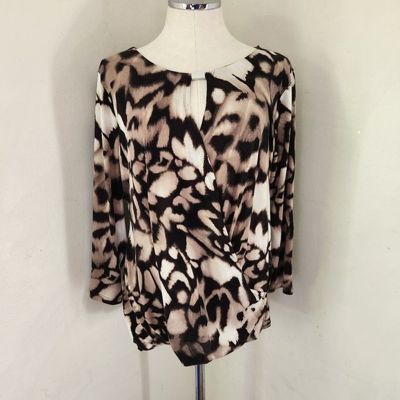 Calvin Klein Tops - 𝅺CALVIN Klein Animal Print Blouse Women's Size Large
